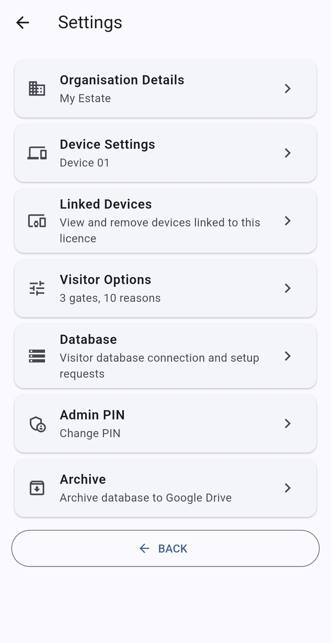 GateLog SA management and support menu